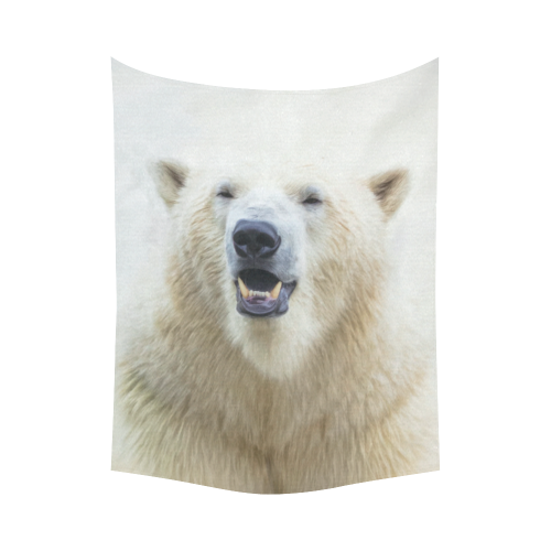 Cute  Zoo Polar Bear Cotton Linen Wall Tapestry 60"x 80"