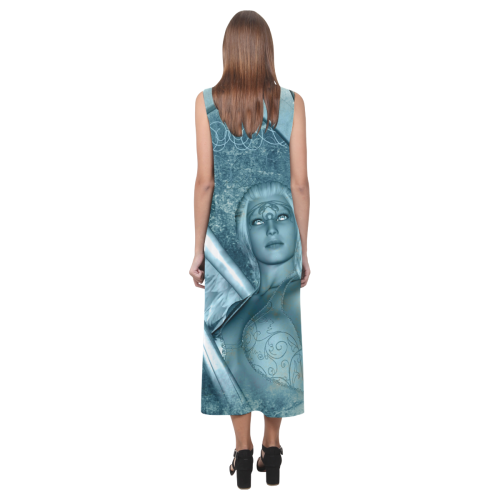 The angel with sword Phaedra Sleeveless Open Fork Long Dress (Model D08)