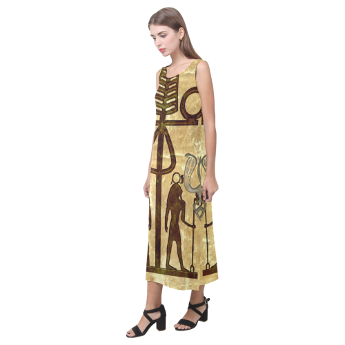 Egyptian sign Phaedra Sleeveless Open Fork Long Dress (Model D08)