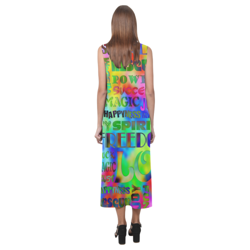 Flower Power - WORDS OF THE SPIRIT WAY Phaedra Sleeveless Open Fork Long Dress (Model D08)