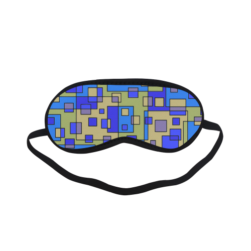 Blue Beige Abstract Square Sleeping Mask