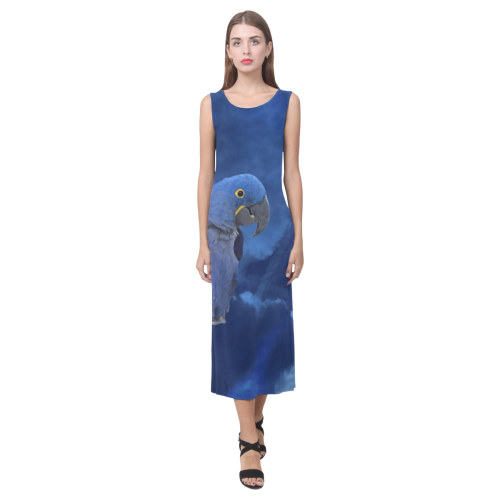 Hyacinth Macaw Phaedra Sleeveless Open Fork Long Dress (Model D08)