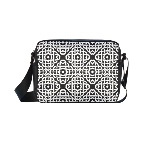 CELTIC KNOT pattern - black white Classic Cross-body Nylon Bags (Model 1632)