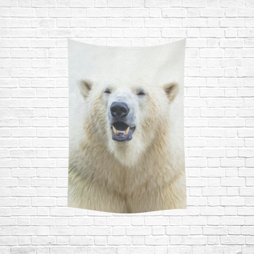 Cute  Zoo Polar Bear Cotton Linen Wall Tapestry 40"x 60"