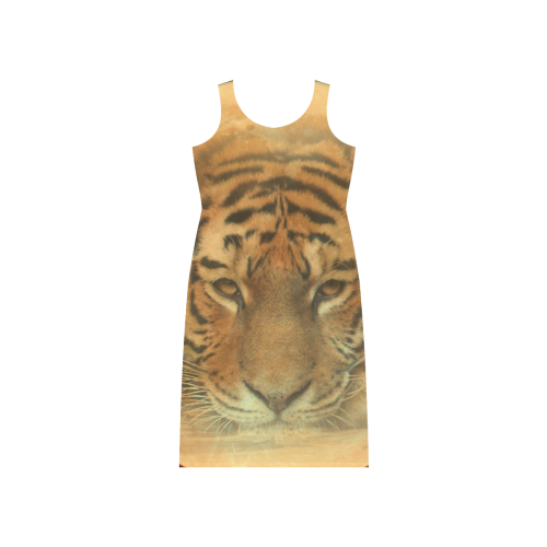 Tiger In The Moon Phaedra Sleeveless Open Fork Long Dress (Model D08)
