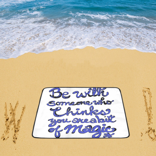 be with someone blue Beach Mat 78"x 60"