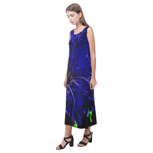 Blue Petunia Topaz Phaedra Sleeveless Open Fork Long Dress (Model D08)