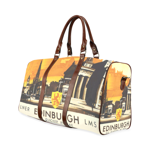 Edinburgh Vintage Travel Poster Waterproof Travel Bag/Small (Model 1639)