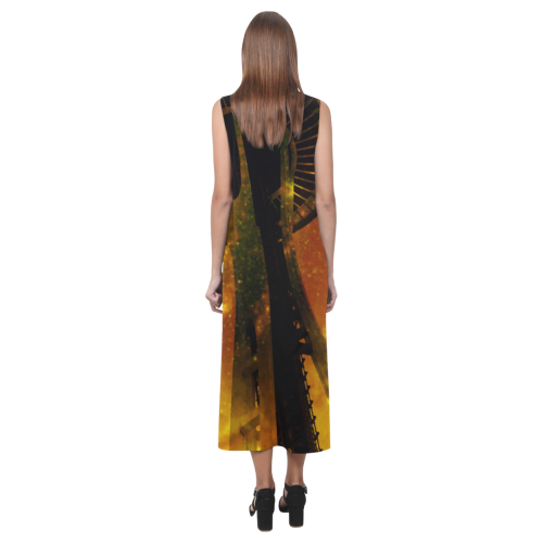 Seattle Space Needle Phaedra Sleeveless Open Fork Long Dress (Model D08)