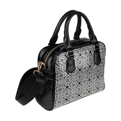 CELTIC KNOT pattern - black white Shoulder Handbag (Model 1634)