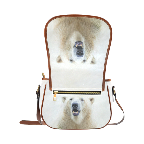 Cute  Zoo Polar Bear Saddle Bag/Small (Model 1649) Full Customization