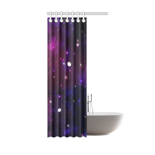 Midnight Blue Purple Galaxy Shower Curtain 36"x72"