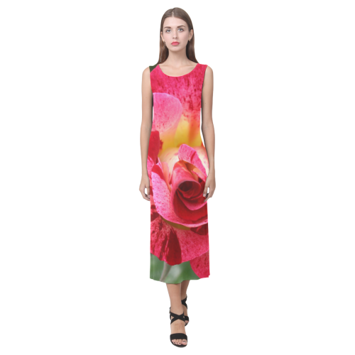 Pink Rose Phaedra Sleeveless Open Fork Long Dress (Model D08)