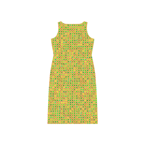 mixed dots 7 Phaedra Sleeveless Open Fork Long Dress (Model D08)