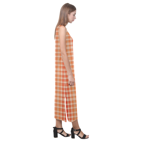 FabricPattern20160811 Phaedra Sleeveless Open Fork Long Dress (Model D08)