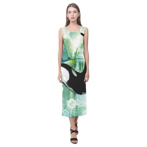 Awesome orca Phaedra Sleeveless Open Fork Long Dress (Model D08)