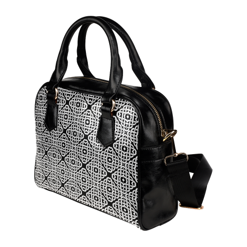 CELTIC KNOT pattern - black white Shoulder Handbag (Model 1634)