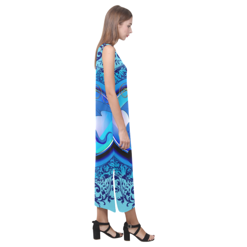 The dragon Phaedra Sleeveless Open Fork Long Dress (Model D08)