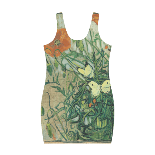 Van Gogh Poppies And Butterflies Medea Vest Dress (Model D06)