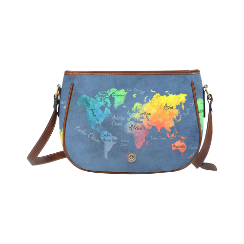 world map 30 Saddle Bag/Large (Model 1649)