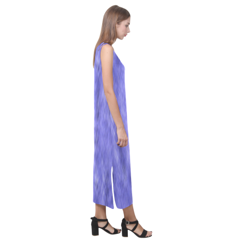 Blue Purple and Lavender Ombre Phaedra Sleeveless Open Fork Long Dress (Model D08)