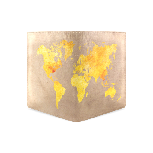 world map 23 Men's Leather Wallet (Model 1612)