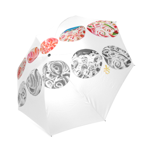 rose cream cones in a row Foldable Umbrella (Model U01)