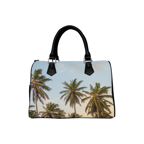 Chilling Tropical Palm Trees Blue Sky Scene Boston Handbag (Model 1621)