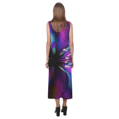 Neon Amaryllis by Martina Webster Phaedra Sleeveless Open Fork Long Dress (Model D08)