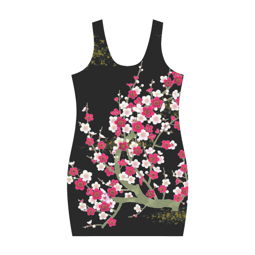 Pink White Sakura Floral Medea Vest Dress (Model D06)