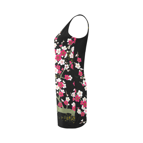 Pink White Sakura Floral Medea Vest Dress (Model D06)