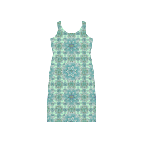 Turquoise Happiness Phaedra Sleeveless Open Fork Long Dress (Model D08)