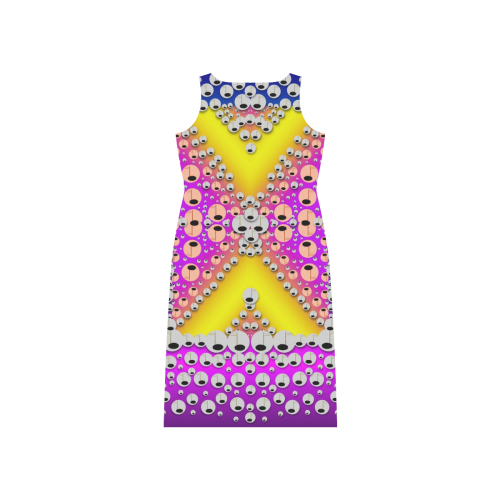 Music Tribute In the sun Peace and Popart Phaedra Sleeveless Open Fork Long Dress (Model D08)