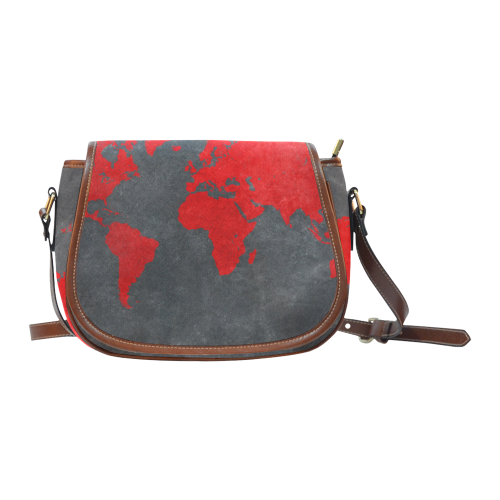 world map 24 Saddle Bag/Large (Model 1649)