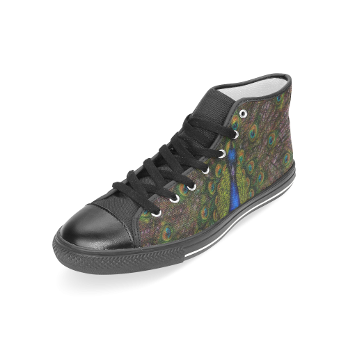 Awesome Peacock Women's Classic High Top Canvas Shoes (Model 017)