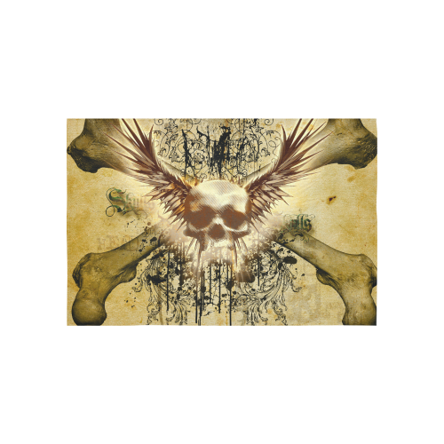Amazing skull, wings and grunge Cotton Linen Wall Tapestry 60"x 40"