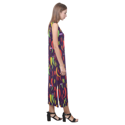Hot pfefferoni Phaedra Sleeveless Open Fork Long Dress (Model D08)
