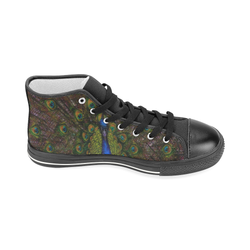 Awesome Peacock Men’s Classic High Top Canvas Shoes (Model 017)