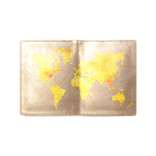 world map 23 Men's Leather Wallet (Model 1612)