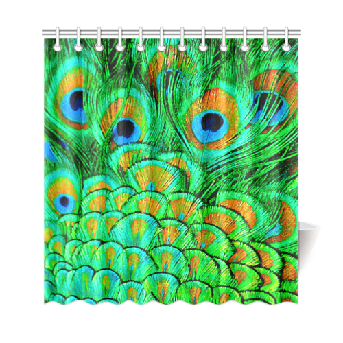 Peacock Feathers Nature Art Shower Curtain 69"x72"