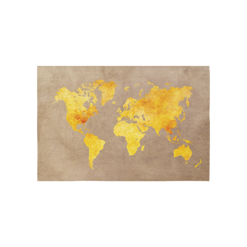 world map 23 Cotton Linen Wall Tapestry 60"x 40"
