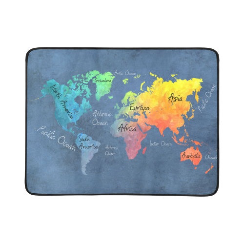 world map 30 Beach Mat 78"x 60"