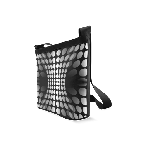 Abstract Dots HOURGLASS black grey white Crossbody Bags (Model 1613)