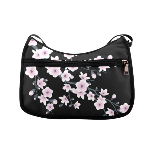 black floral crossbody bag