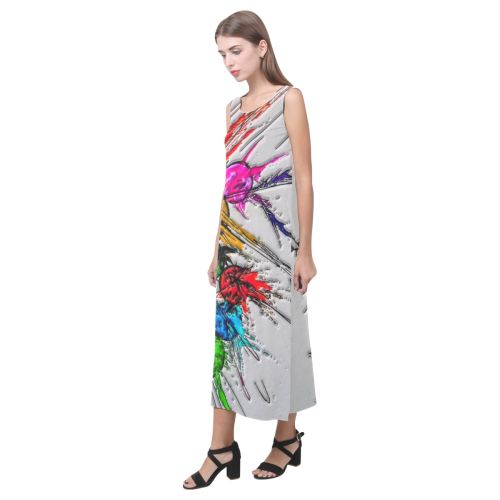 Plash (Original Paint) by Nico Bielow Phaedra Sleeveless Open Fork Long Dress (Model D08)