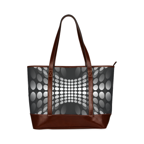 Abstract Dots HOURGLASS black grey white Tote Handbag (Model 1642)