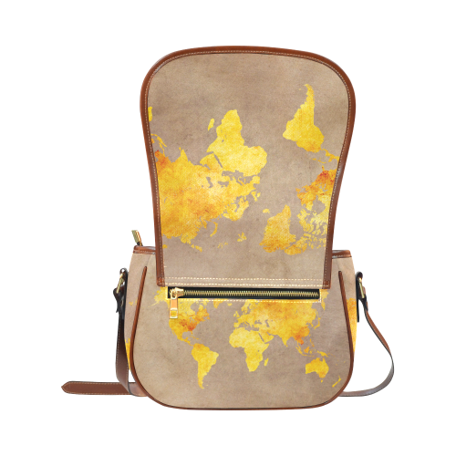 world map 23 Saddle Bag/Large (Model 1649)