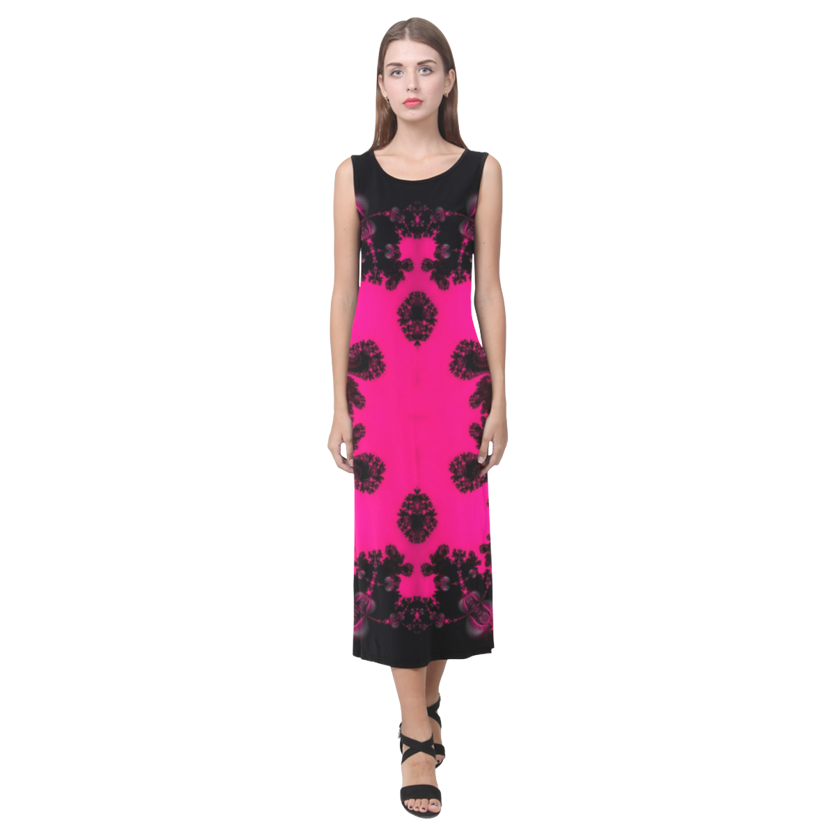 Grandmother Stories Bright Birch Phaedra Sleeveless Open Fork Long Dress