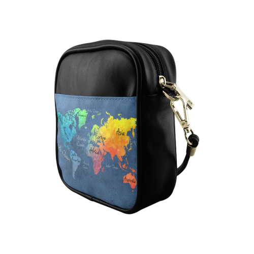 world map 30 Sling Bag (Model 1627)