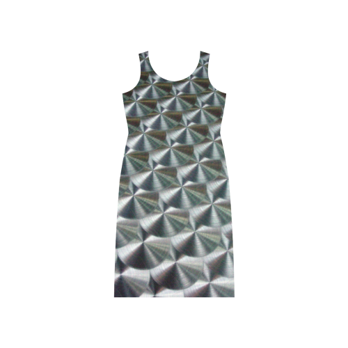 Metal Swirl by Martina Webster Phaedra Sleeveless Open Fork Long Dress (Model D08)